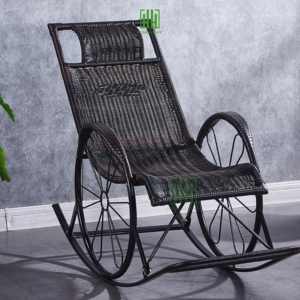 Ghế lười bập bênh mây nhựa khung thép cao cấp dùng đọc sách
