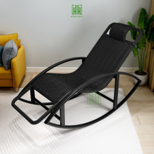 Ghế bập bênh giả mây khung thép sử dụng ngoài trời ban công sân vườn