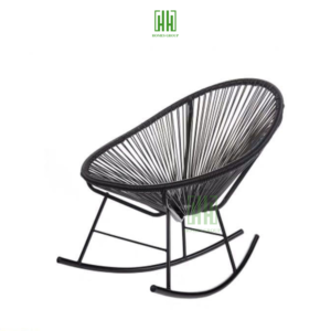 Ghế lười bập bênh dây văng giả mây lõi thép decor ban công phòng khách