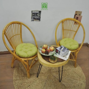 Ghế lười thư giãn cao cấp mây con sò, decor homestay ban công