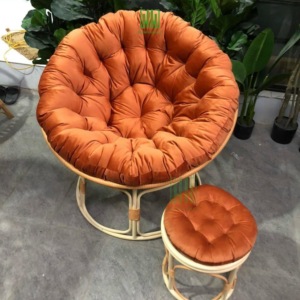 Ghế lười thư giãn Papasan giả mây, decor ban công, phòng khách