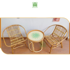 Bộ bàn ghế mây sò tự nhiên