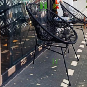 Bàn ghế ban công giả mây lõi thép trang trí phòng khách sân vườn cafe, decor khách sạn