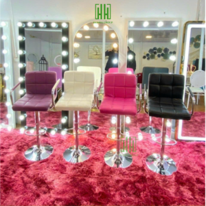 Ghế bar mặt da vuông