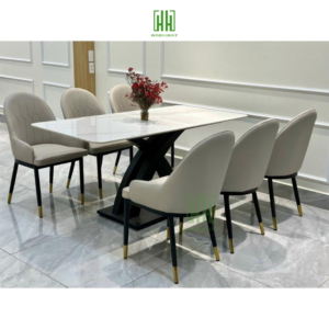 Bộ bàn ăn chân X